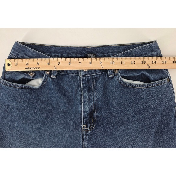New York & Co NY Jeans Low Rise Flare Tall Womens Size 6 Blue Denim Minimalist - Picture 3 of 10